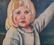 barnporträtt olja på pannå