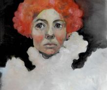 Porträtt med Klimtinspiration i Äggoljetempera 