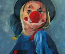 Clownporträtt Olja